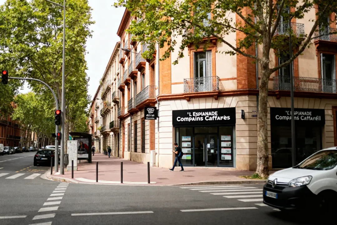 Façade d'immeubles anciens à Toulouse gérée par l'agence ADL Immobilier affichée en extérieur