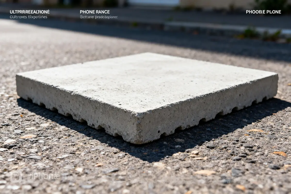 Plaque de béton drainant sur asphalte illustrant le prix au m2 du béton drainant